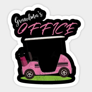 Grandma's Office Funny Golf Cart T-Shirt for Grandma Sticker